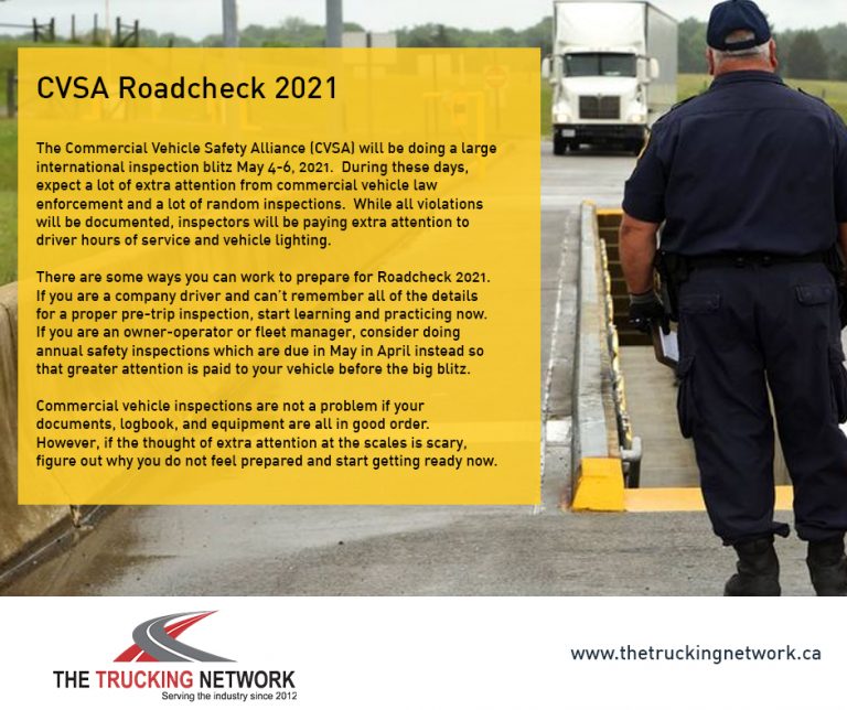 CVSA Roadcheck 2021 The Trucking Network Inc.