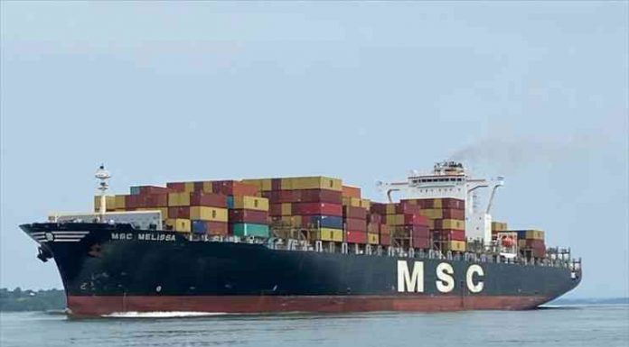 MSC Melissa shipping in ocean