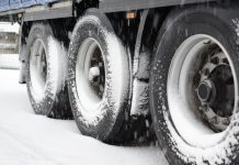 tires in thesnow and brakes frozen